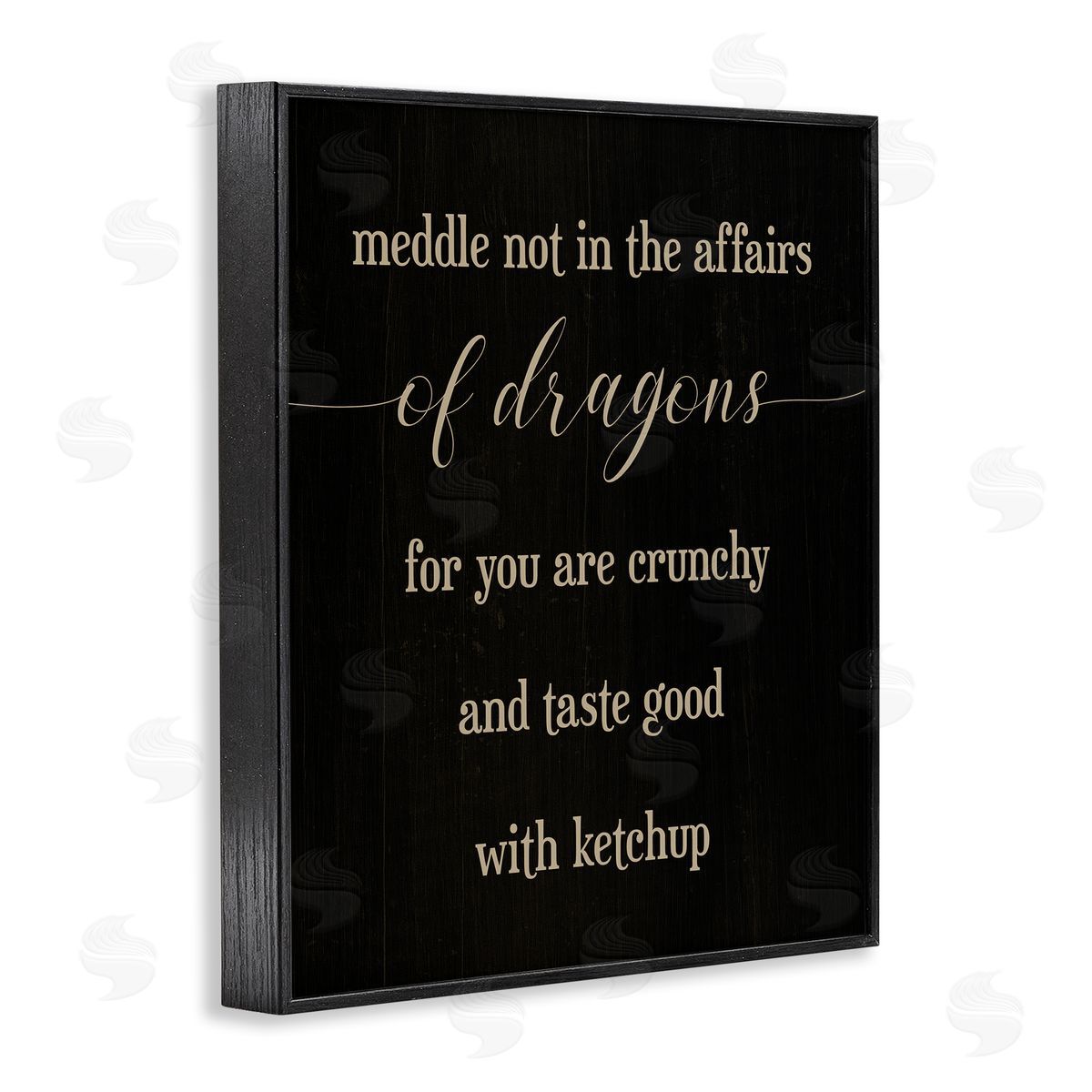 Stupell Studio Meddle Not In Dragon Affairs Saying Mythical Creature Black Framed Giclee Wall Art