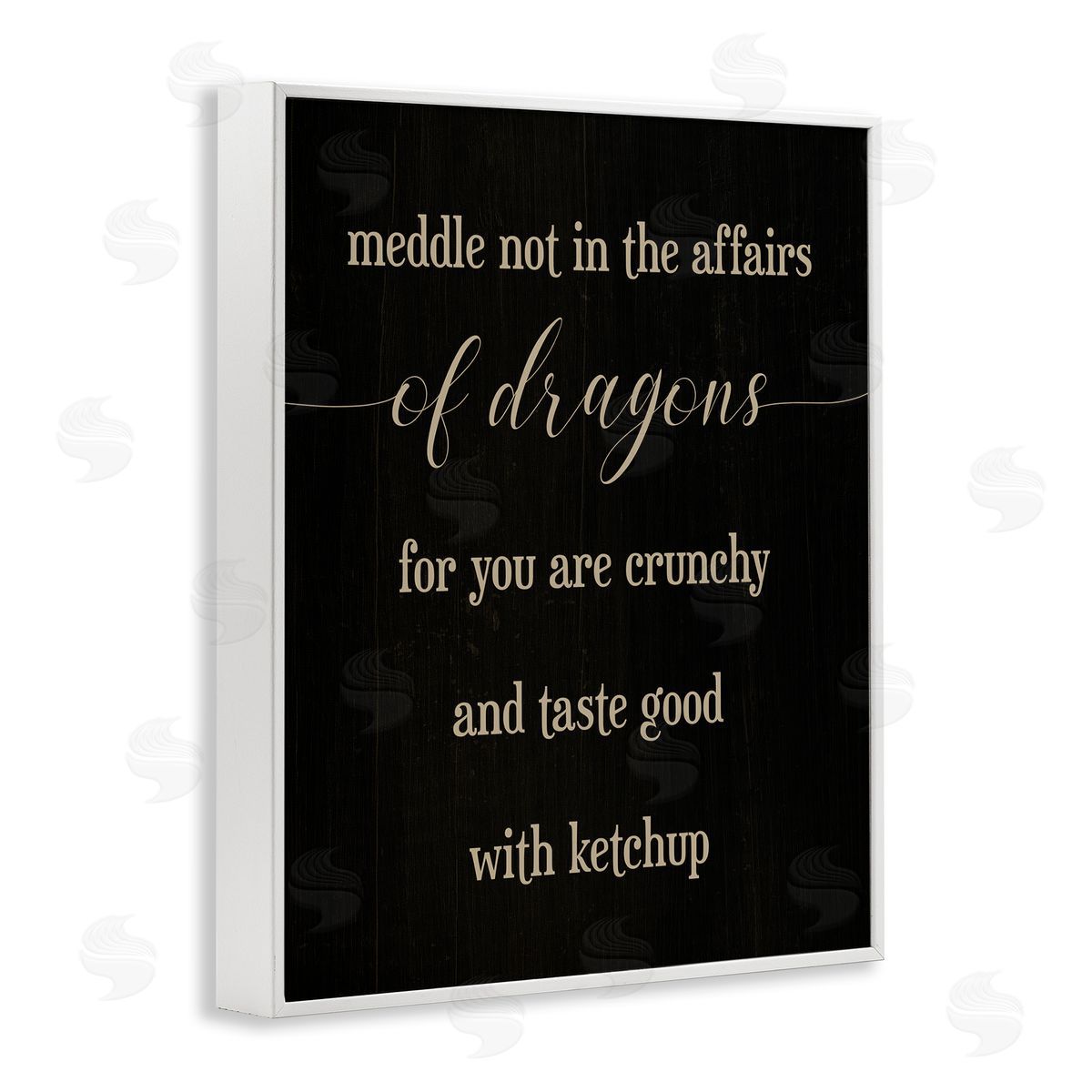 Stupell Studio Meddle Not In Dragon Affairs Saying Mythical Creature White Framed Giclee Wall Art