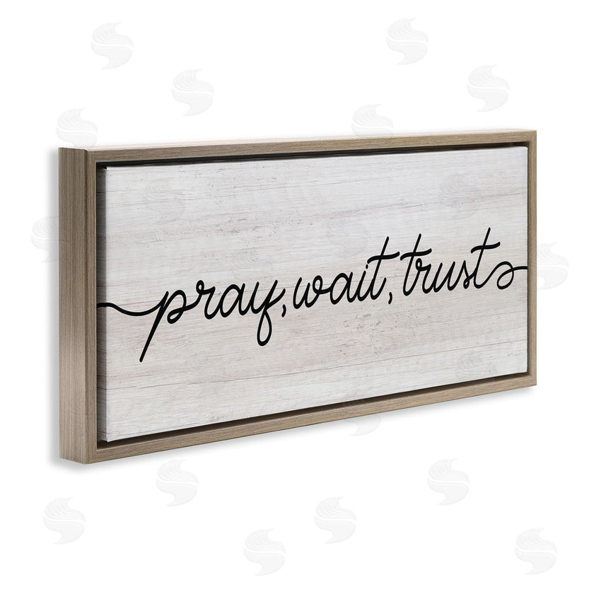Stupell Studio | Pray Wait & Trust Phrase Soft Fluid Typography