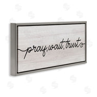 Stupell Studio | Pray Wait & Trust Phrase Soft Fluid Typography