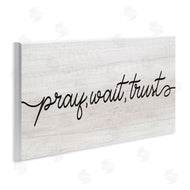 Stupell Studio | Pray Wait & Trust Phrase Soft Fluid Typography