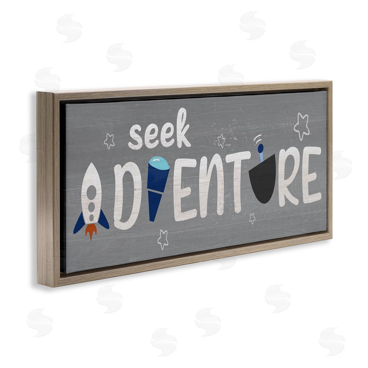 Seek Adventure Imagination Sentiment Brown Floating Frame Canvas Wall Art, Home Decor by Stupell Studio