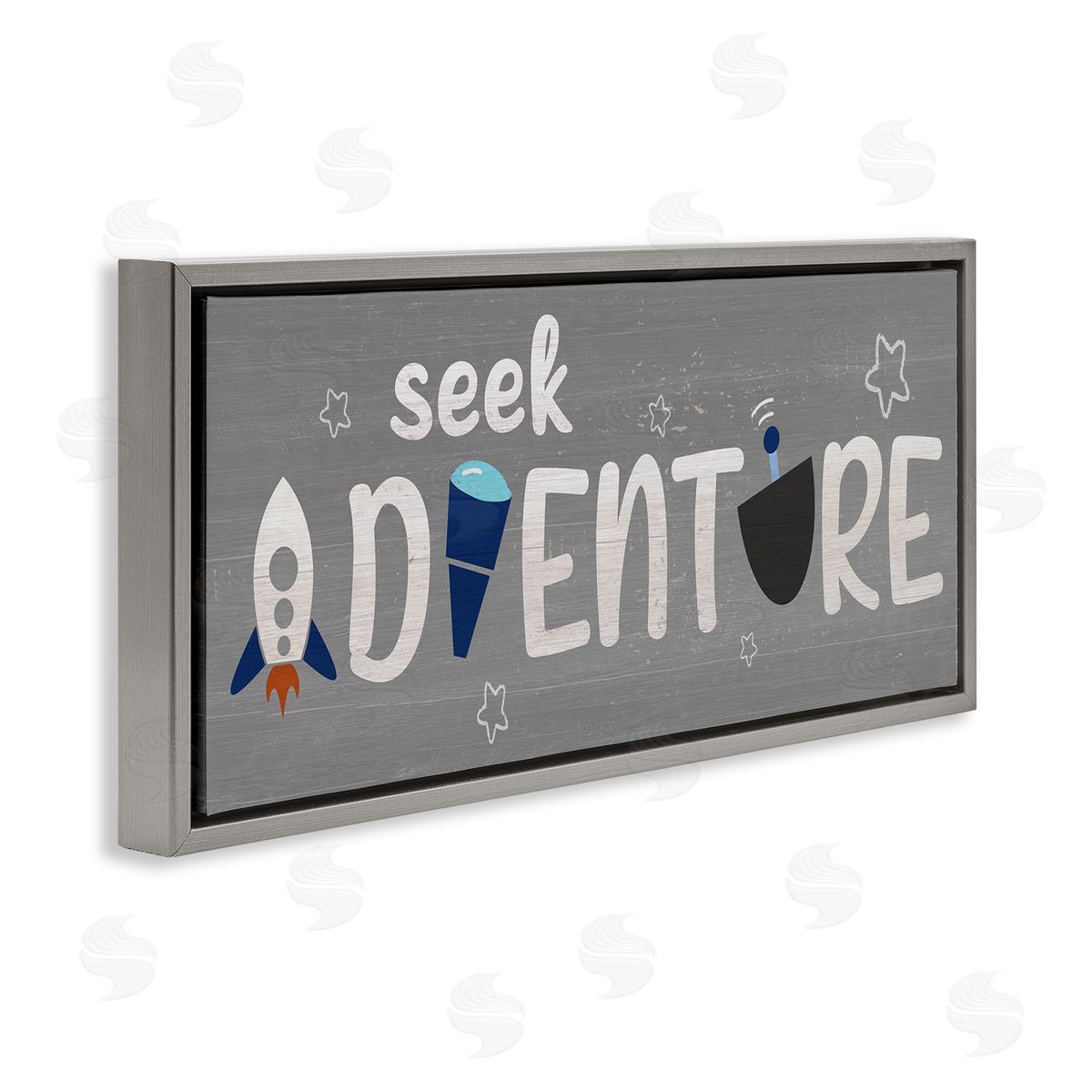 Seek Adventure Imagination Sentiment Grey Floating Frame Canvas Wall Art, Home Decor by Stupell Studio