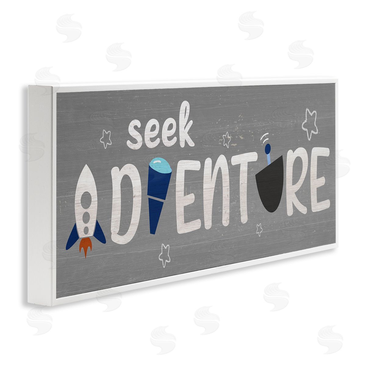 Seek Adventure Imagination Sentiment White Frame Print Wall Art, Home Decor by Stupell Studio