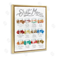 Stupell Studio | Cocktail Shot Menu Kitchen Drink Recipes
