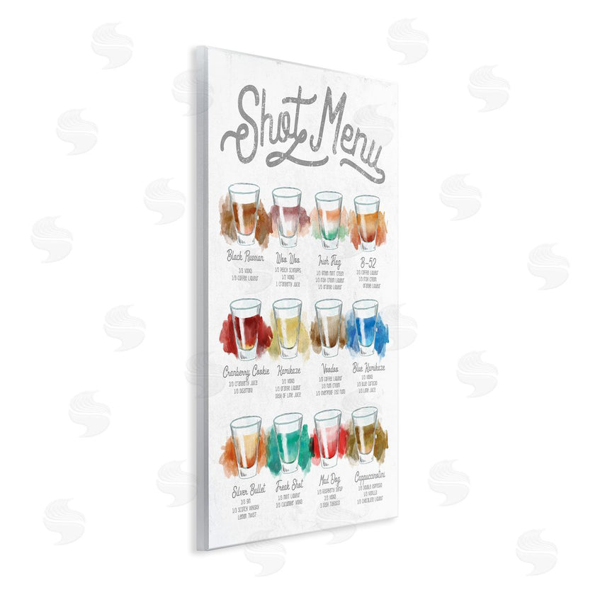 Stupell Studio | Cocktail Shot Menu Kitchen Drink Recipes