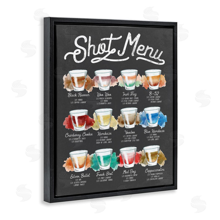 Stupell Studio | Shot Menu Drink Recipes Fun Watercolor Styling