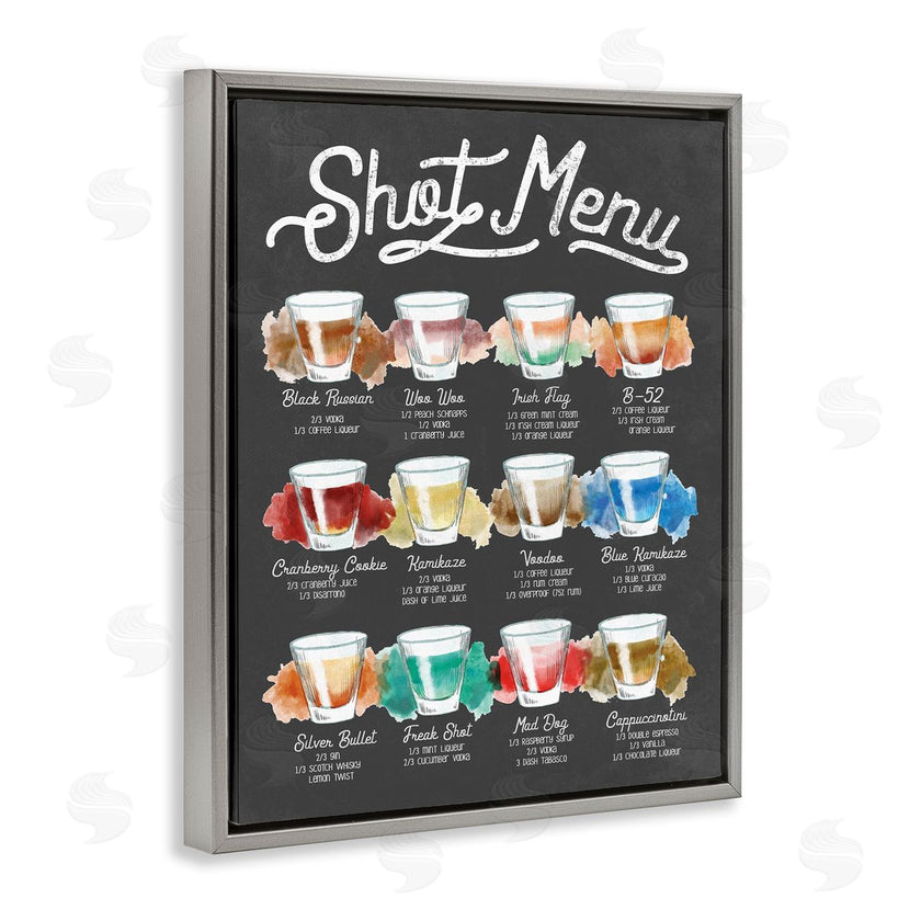 Stupell Studio | Shot Menu Drink Recipes Fun Watercolor Styling