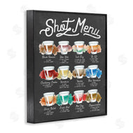 Stupell Studio | Shot Menu Drink Recipes Fun Watercolor Styling