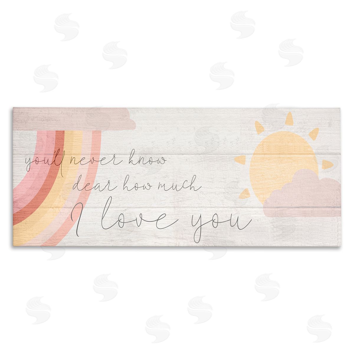 Love You Pink Rainbow Phrase Canvas Wall Art, Home Decor by Stupell Studio