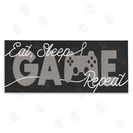 Stupell Studio | Eat Sleep Game Repeat Phrase Minimal Grey Controller