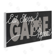 Stupell Studio | Eat Sleep Game Repeat Phrase Minimal Grey Controller
