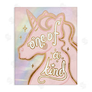 Stupell Studio | One Of A Kind Phrase Pink Rainbow Unicorn