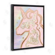 Stupell Studio | One Of A Kind Phrase Pink Rainbow Unicorn