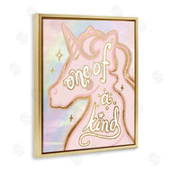 Stupell Studio | One Of A Kind Phrase Pink Rainbow Unicorn