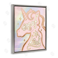 Stupell Studio | One Of A Kind Phrase Pink Rainbow Unicorn