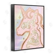 Stupell Studio | One Of A Kind Phrase Pink Rainbow Unicorn