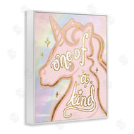 Stupell Studio | One Of A Kind Phrase Pink Rainbow Unicorn