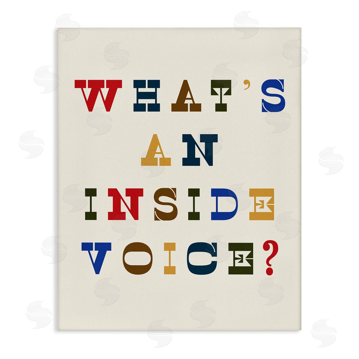 Stupell Studio What's An Inside Voice Phrase Western Typography Canvas Wall Art