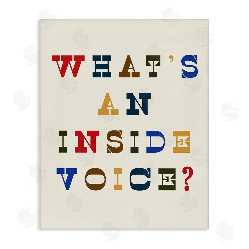 Stupell Studio | What's An Inside Voice Phrase Western Typography