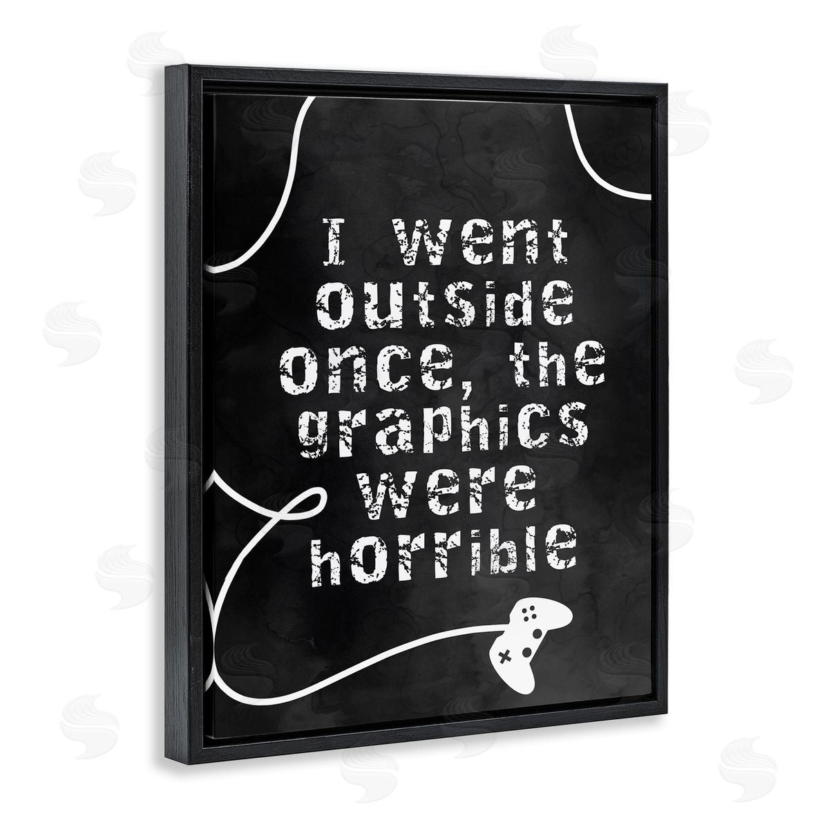 Stupell Studio Outside Graphics Were Horrible Phrase Gamer Humor Black Floater Frame Canvas Art