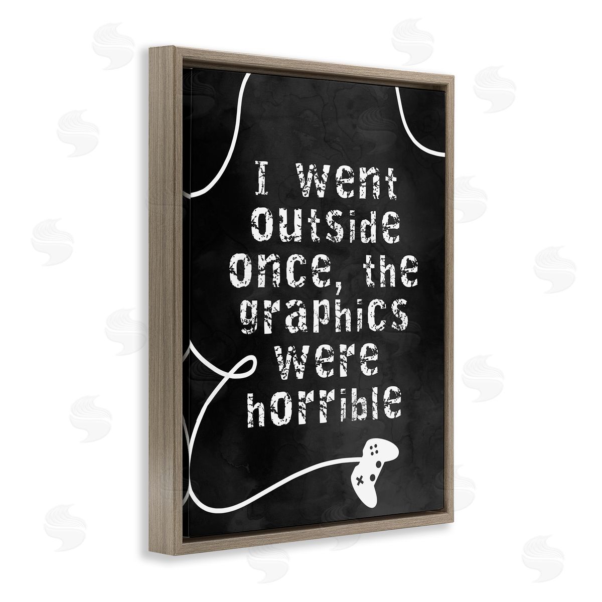 Stupell Studio Outside Graphics Were Horrible Phrase Gamer Humor Brown Floater Frame Canvas Art