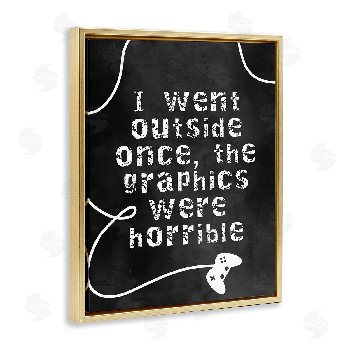 Stupell Studio Outside Graphics Were Horrible Phrase Gamer Humor Gold Floater Frame Canvas Art