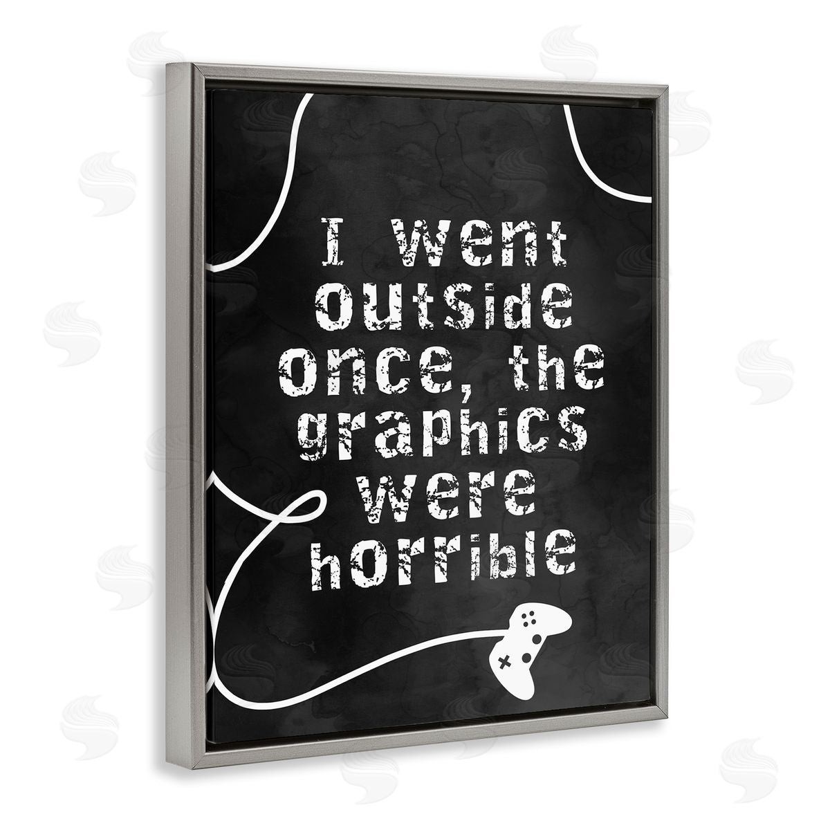 Stupell Studio Outside Graphics Were Horrible Phrase Gamer Humor Gray Floater Frame Canvas Art