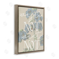 Stupell Studio | Waste Not Want Not Quote Blue Botanicals