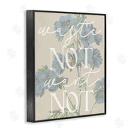 Stupell Studio | Waste Not Want Not Quote Blue Botanicals