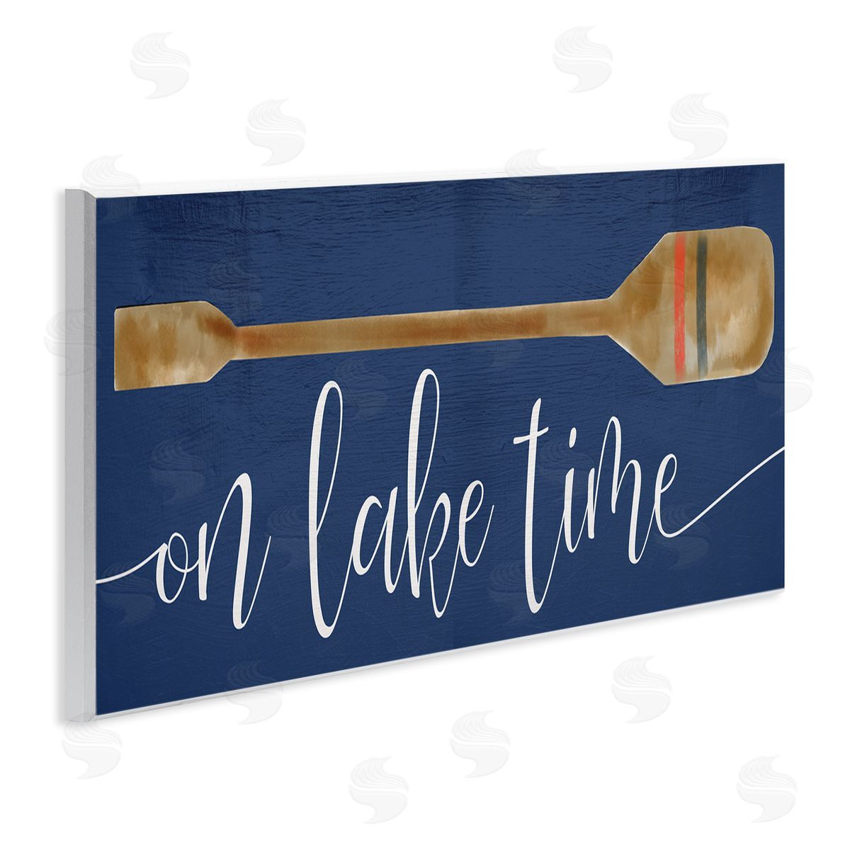 On Lake Time with Oar Wood Plaque Wall Art, Home Decor by Stupell Studio