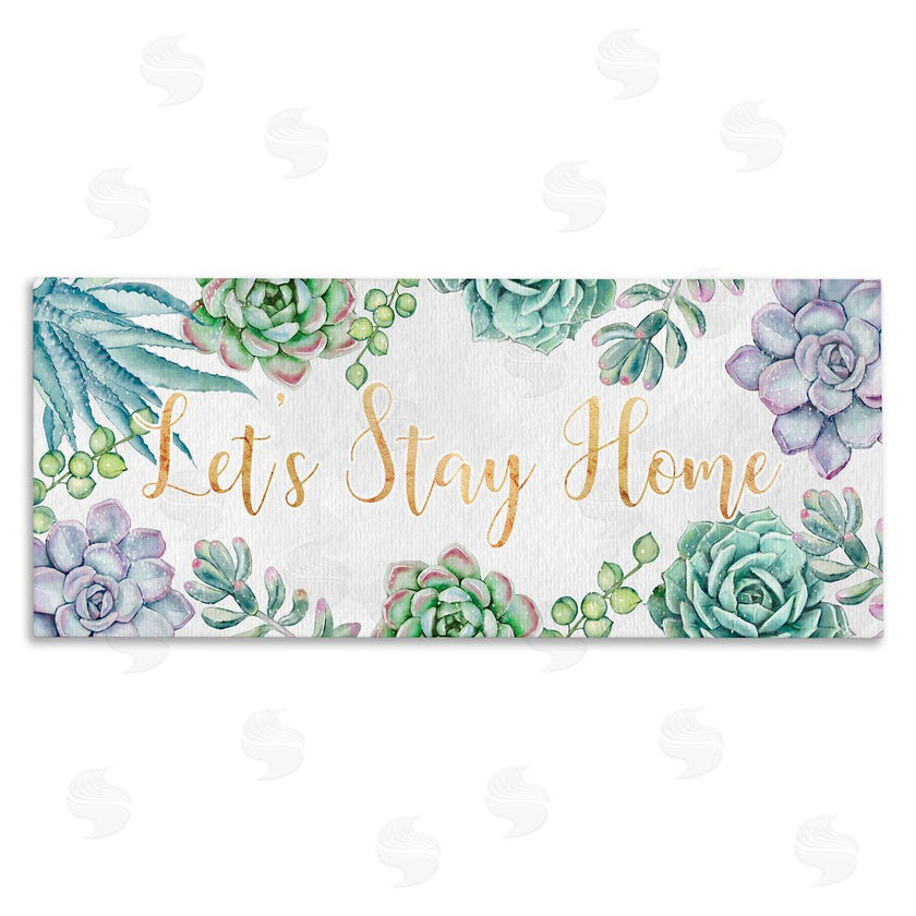 Ziwei Li | Let's Stay Home Phrase Green Purple Succulents