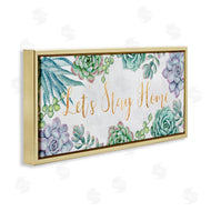 Ziwei Li | Let's Stay Home Phrase Green Purple Succulents