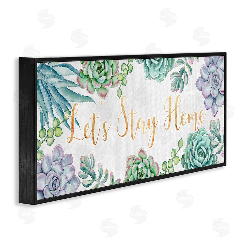 Ziwei Li | Let's Stay Home Phrase Green Purple Succulents