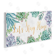 Ziwei Li | Let's Stay Home Phrase Green Purple Succulents