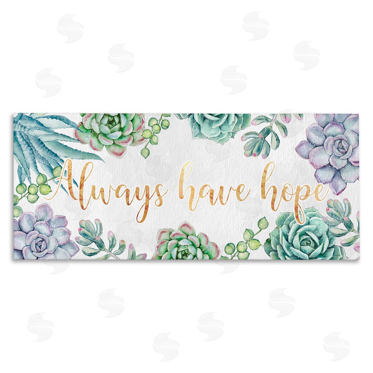 Ziwei Li Always Have Hope Phrase Chic Succulent Plants Canvas Wall Art