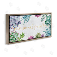 Ziwei Li | Gather Here Grateful Hearts Phrase Blooming Succulents