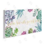 Ziwei Li | Gather Here Grateful Hearts Phrase Blooming Succulents