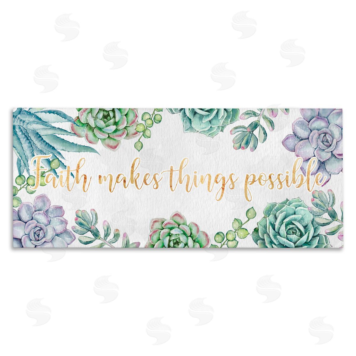 Ziwei Li Faith Makes Things Possible Quote Spring Succulents Canvas Wall Art