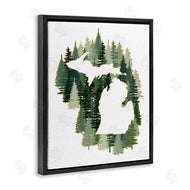 Ziwei Li | Michigan State Outline Green Pine Tree Forest