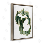Ziwei Li | Michigan State Outline Green Pine Tree Forest