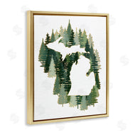 Ziwei Li | Michigan State Outline Green Pine Tree Forest