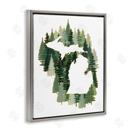 Ziwei Li | Michigan State Outline Green Pine Tree Forest
