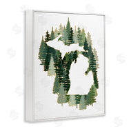Ziwei Li | Michigan State Outline Green Pine Tree Forest