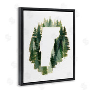 Ziwei Li | Vermont State Outline Pine Tree Green Forest