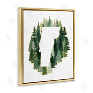 Ziwei Li | Vermont State Outline Pine Tree Green Forest
