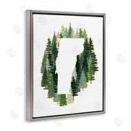 Ziwei Li | Vermont State Outline Pine Tree Green Forest
