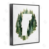 Ziwei Li | Vermont State Outline Pine Tree Green Forest