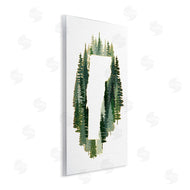 Ziwei Li | Vermont State Outline Pine Tree Green Forest