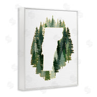 Ziwei Li | Vermont State Outline Pine Tree Green Forest